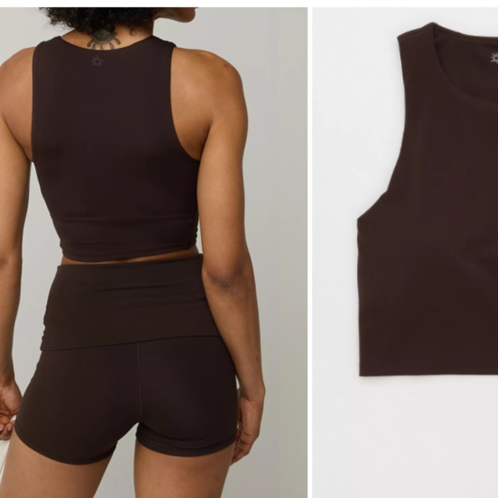 OFFLINE By Aerie Real Me XTRA High Neck Sports Bra - XXL Deep Earth Brown - Picture 2 of 8
